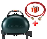 КОМПЛЕКТ Портативний переносний газовий гриль O-GRILL 500, зелений + шланг в подарунок!