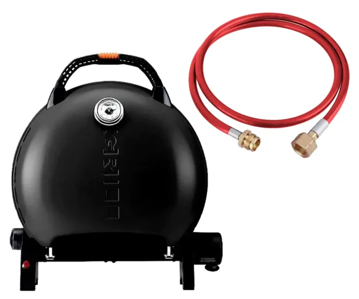 КОМПЛЕКТ Портативний переносний газовий гриль O-GRILL 600T, чорний + шланг в подарунок! - зображення 1