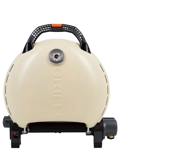 КОМПЛЕКТ Портативний переносний газовий гриль O-GRILL 600T, кремовий + шланг в подарунок! - зображення 2