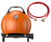 КОМПЛЕКТ Портативний переносний газовий гриль O-GRILL 900, помаранчевий + шланг в подарунок!