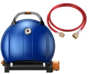 КОМПЛЕКТ Портативний переносний газовий гриль O-GRILL 900, синій + шланг в подарунок!