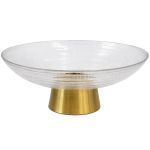 Тарілка для фруктів скляна на золотій ніжці 19.5*9 см 64486-33 (64486-33)