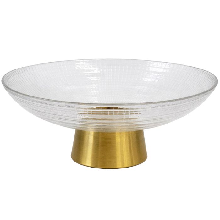 Тарілка для фруктів скляна на золотій ніжці 19.5*9 см 64486-33 (64486-33) - зображення 1