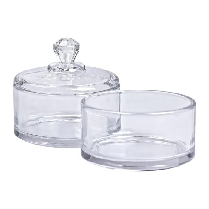 Конфета двухъярусная стеклянная 10 см с крышкой круглая круглая (HP-YH-23) - изображение 3
