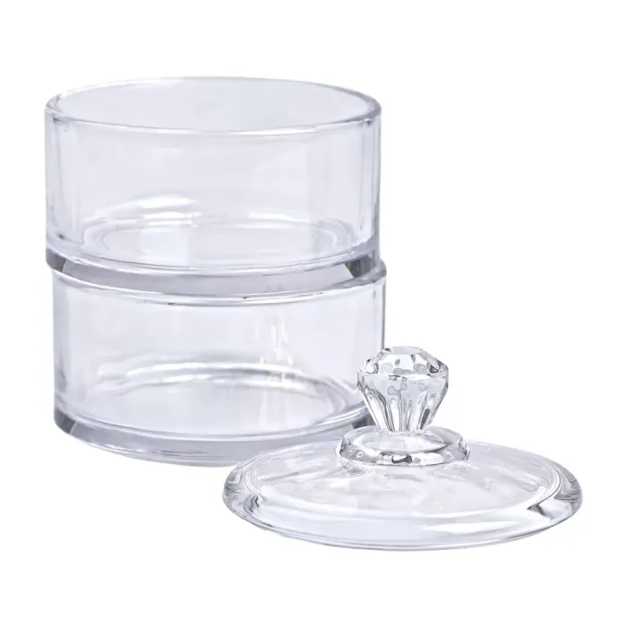 Конфета двухъярусная стеклянная 10 см с крышкой круглая круглая (HP-YH-23) - изображение 4