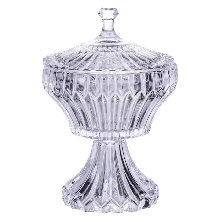 Цукерниця на ніжці з кришкою 17×27 см кругла HP-19-149RB (HP-19-149RB) - зображення 1