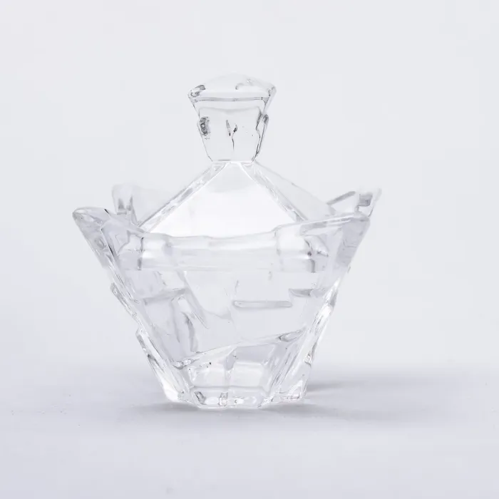 Цукорниця з кришкою 10×10×12 см ваза цукорниця квадратна скляна (HP-4-118) - изображение 3