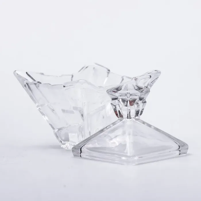 Цукорниця з кришкою 10×10×12 см ваза цукорниця квадратна скляна (HP-4-118) - изображение 4