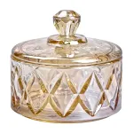 Конфета с крышкой 10 см стеклянная коричневая (HP-YH-21)