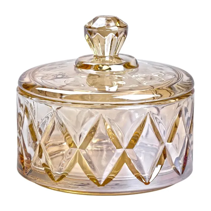 Конфета с крышкой 10 см стеклянная коричневая (HP-YH-21) - изображение 1