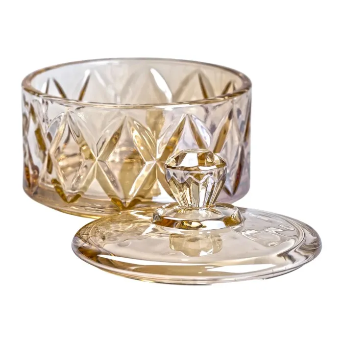 Конфета с крышкой 10 см стеклянная коричневая (HP-YH-21) - изображение 4