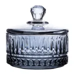 Конфета с крышкой 10 см стеклянная Серая (HP-YH-78)