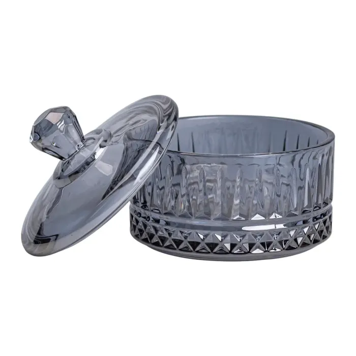 Конфета с крышкой 10 см стеклянная Серая (HP-YH-78) - изображение 4