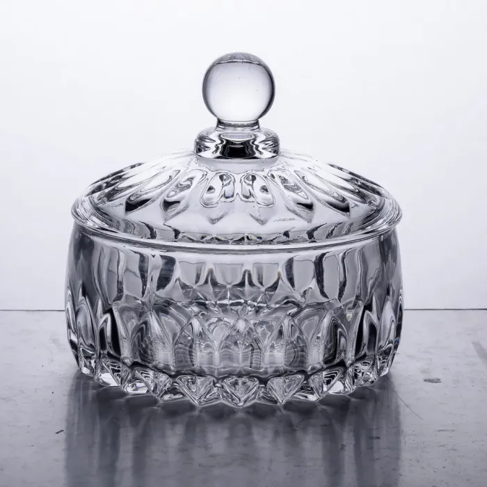 Цукерниця з кришкою Ø13 см ваза цукерниця кругла скляна прозора (HP-4-124) - изображение 1