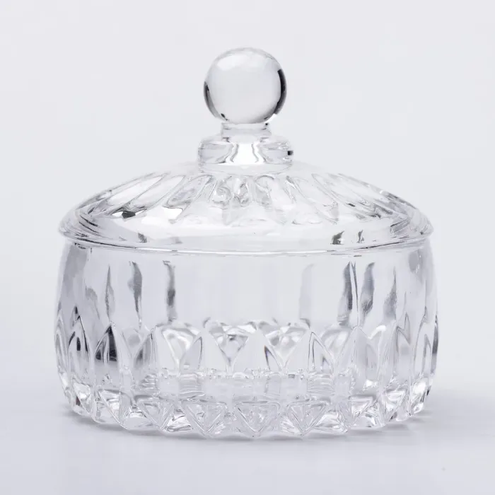 Цукерниця з кришкою Ø13 см ваза цукерниця кругла скляна прозора (HP-4-124) - изображение 2