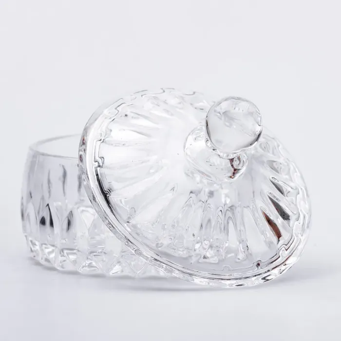 Цукерниця з кришкою Ø13 см ваза цукерниця кругла скляна прозора (HP-4-124) - изображение 3