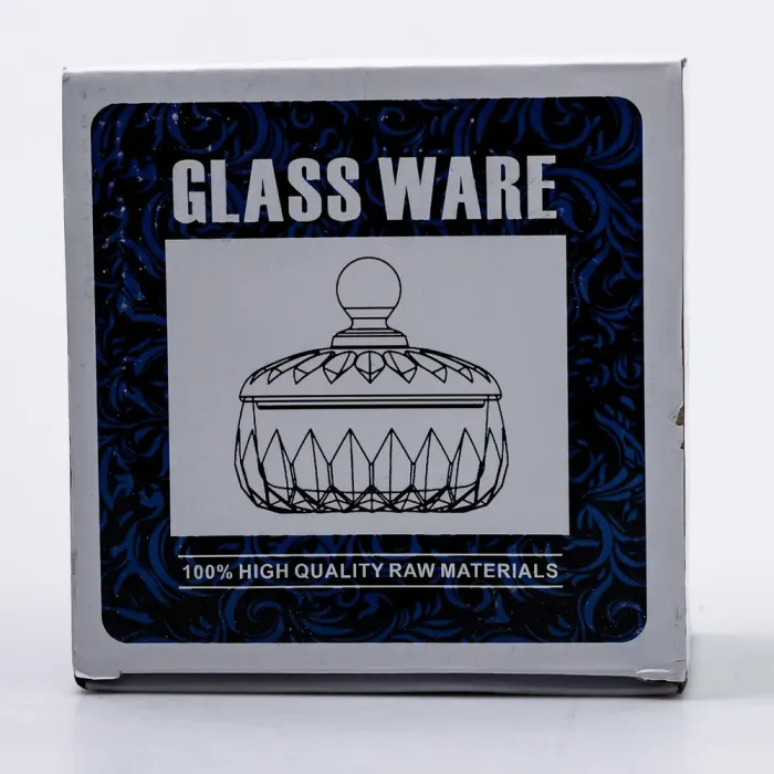 Цукерниця з кришкою Ø13 см ваза цукерниця кругла скляна прозора (HP-4-124) - изображение 5