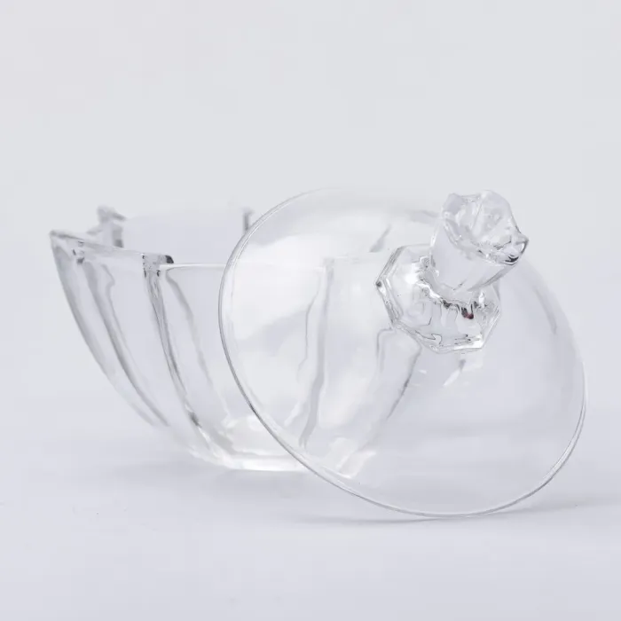 Цукорниця з кришкою Ø 15 см ваза цукорниця кругла скляна (HP-4-120) - изображение 2