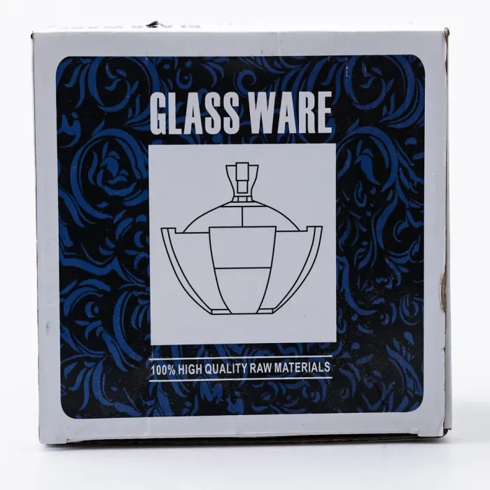 Цукорниця з кришкою Ø 15 см ваза цукорниця кругла скляна (HP-4-120) - изображение 5