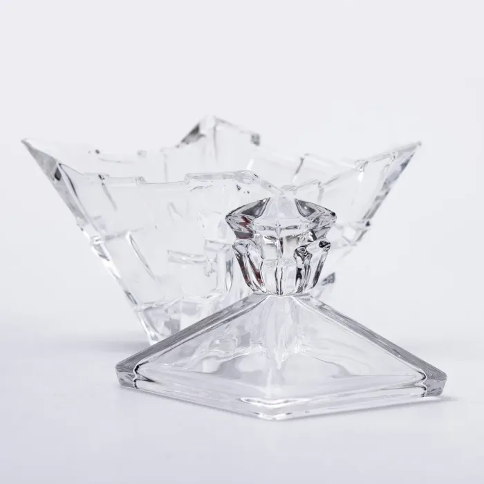 Цукорниця з кришкою 16×16×19 см ваза цукорниця квадратна скляна (HP-4-119) - изображение 2