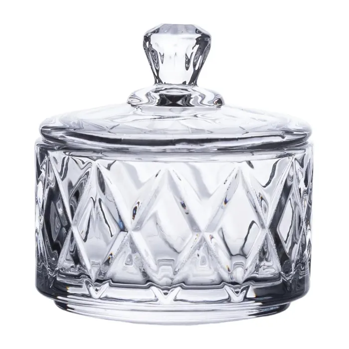 Конфета с крышкой 6.5 см ваза конфета круглая стеклянная (HP-YH-28) - изображение 1