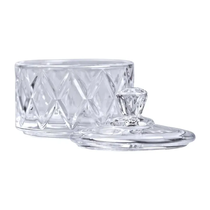 Конфета с крышкой 6.5 см ваза конфета круглая стеклянная (HP-YH-28) - изображение 3