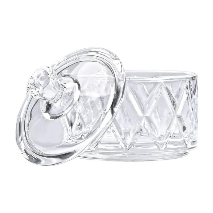 Конфета с крышкой 6.5 см ваза конфета круглая стеклянная (HP-YH-28) - изображение 4