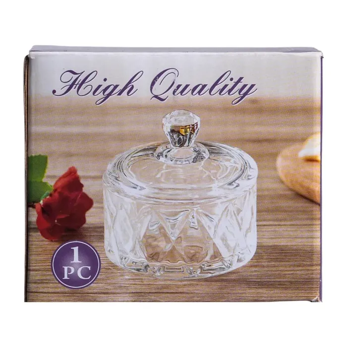 Конфета с крышкой 6.5 см ваза конфета круглая стеклянная (HP-YH-28) - изображение 7