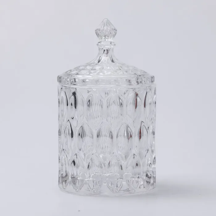 Цукорниця з кришкою Ø 7.5 см ваза цукорниця кругла скляна (HP-4-102) - изображение 3