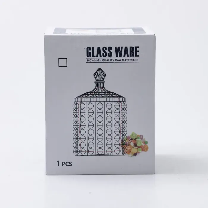 Цукорниця з кришкою Ø 7.5 см ваза цукорниця кругла скляна (HP-4-102) - изображение 5