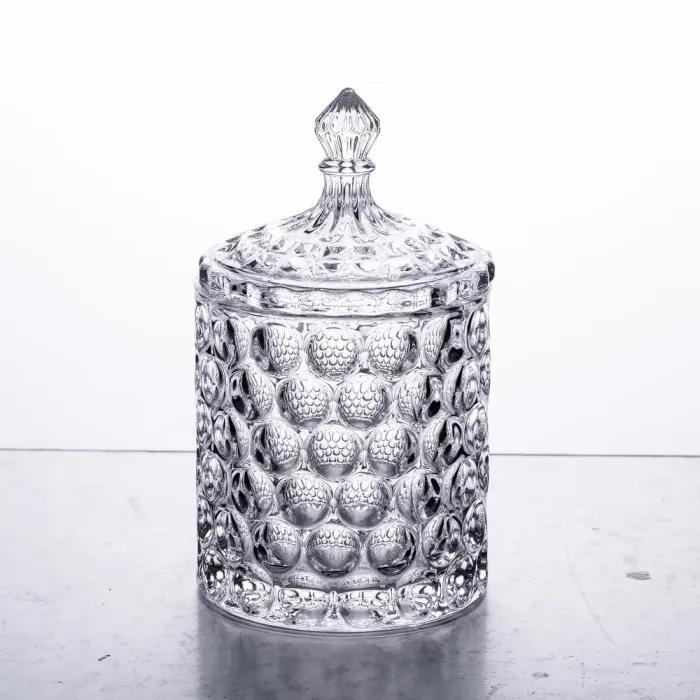 Цукорниця з кришкою Ø7.5 см ваза цукорниця кругла скляна (HP-4-103) - изображение 1