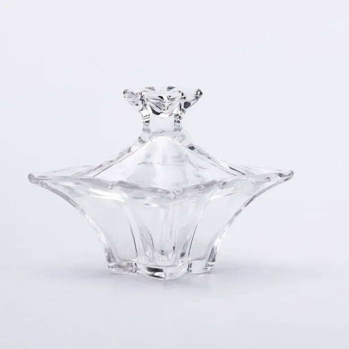 Цукорниця з кришкою 8.5×8.5×8.5 см ваза цукорниця квадратна скляна (HP-4-116) - изображение 2