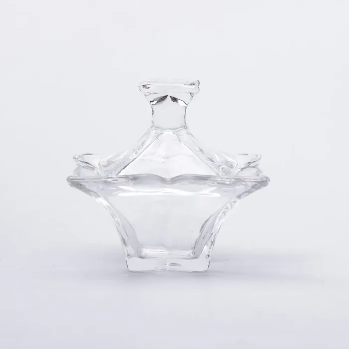 Цукорниця з кришкою 8.5×8.5×8.5 см ваза цукорниця квадратна скляна (HP-4-116) - изображение 4