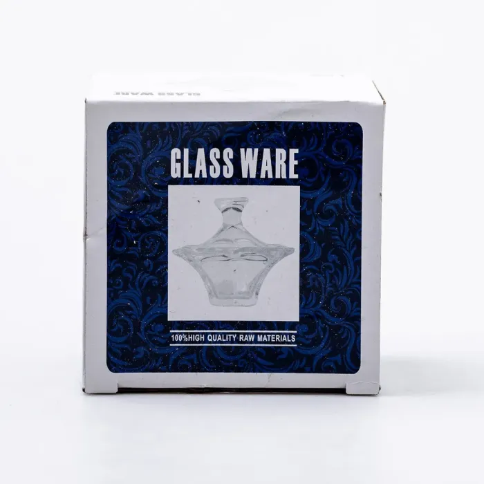 Цукорниця з кришкою 8.5×8.5×8.5 см ваза цукорниця квадратна скляна (HP-4-116) - изображение 6