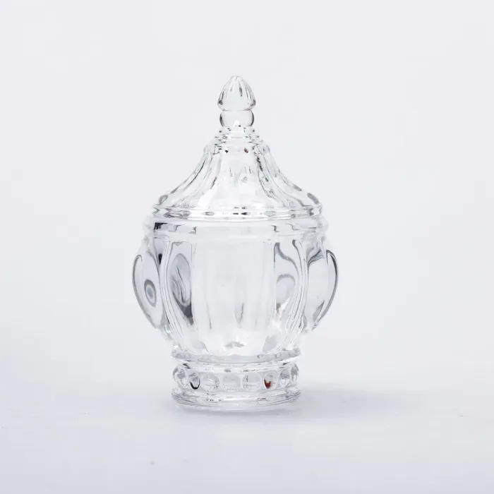 Цукорниця з кришкою Ø8.5 см ваза цукорниця кругла скляна (HP-4-107) - изображение 2