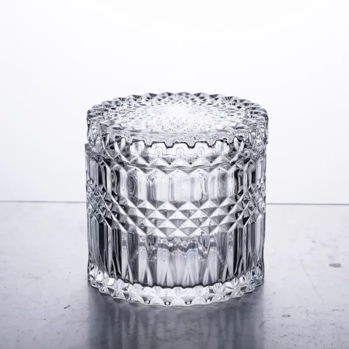 Цукорниця з кришкою Ø 9.5 см ваза цукерниця кругла скляна (HP-4-100) - изображение 1