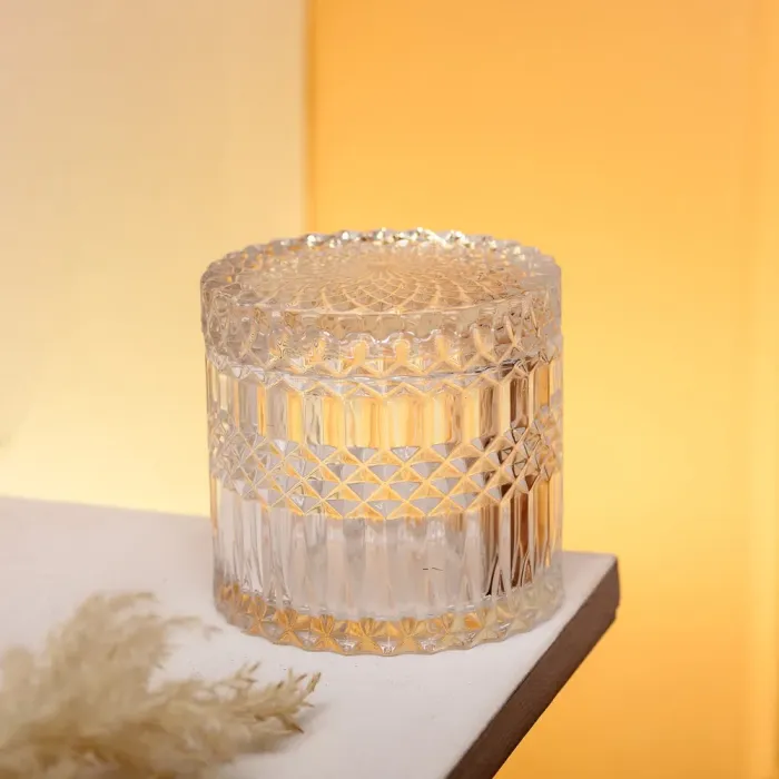 Цукорниця з кришкою Ø 9.5 см ваза цукерниця кругла скляна (HP-4-100) - изображение 4