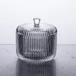 Цукерниця з кришкою Ø 9 см ваза цукерниця кругла скляна (HP-4-99)