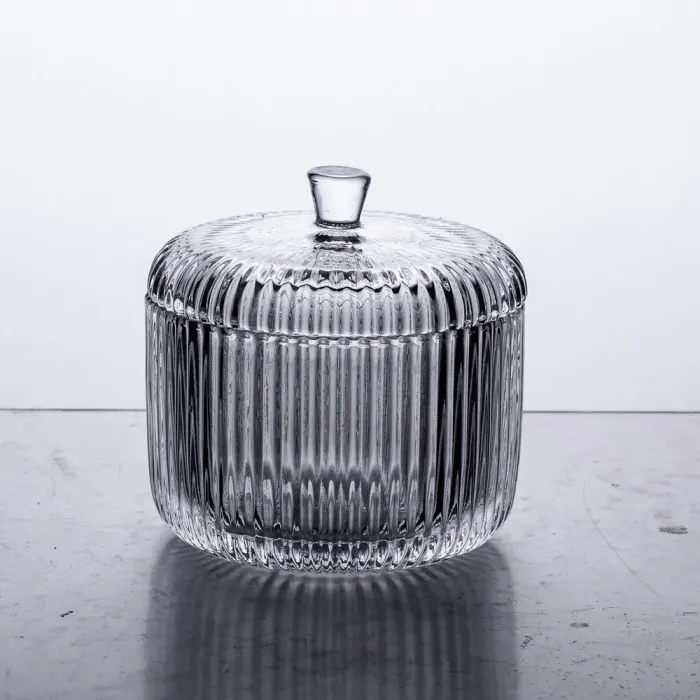 Цукерниця з кришкою Ø 9 см ваза цукерниця кругла скляна (HP-4-99) - изображение 1