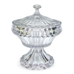 Цукерниця скляна кругла на ніжці, прозоре скло, діаметр 17 см, висота 27 см, висота ніжки 10 см HP-19-140RB (HP-19-140RB)