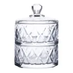 Конфета стеклянная с крышкой 10 см двухуровневая (HP-YH-79)