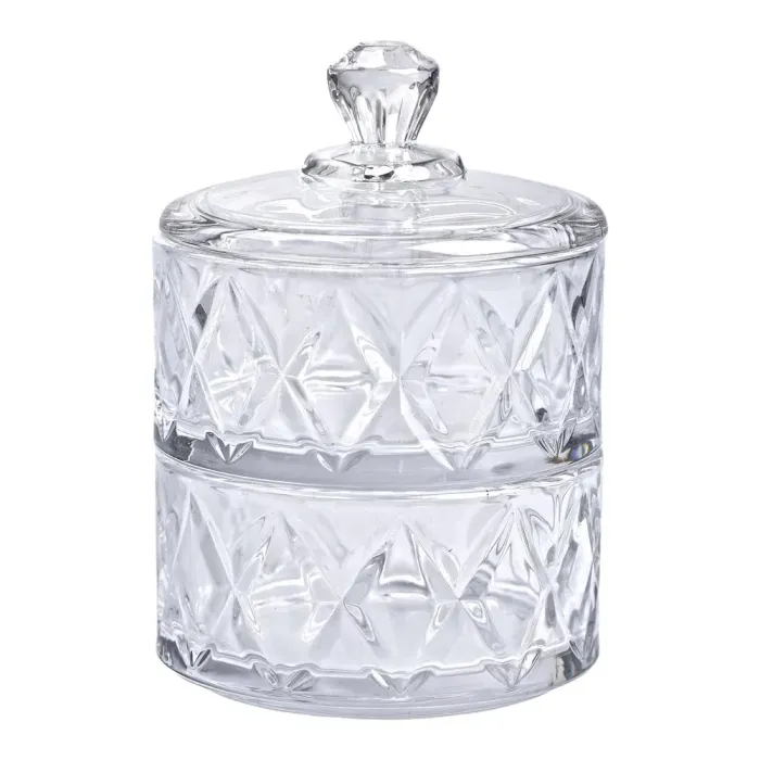 Конфета стеклянная с крышкой 10 см двухуровневая (HP-YH-79) - изображение 2