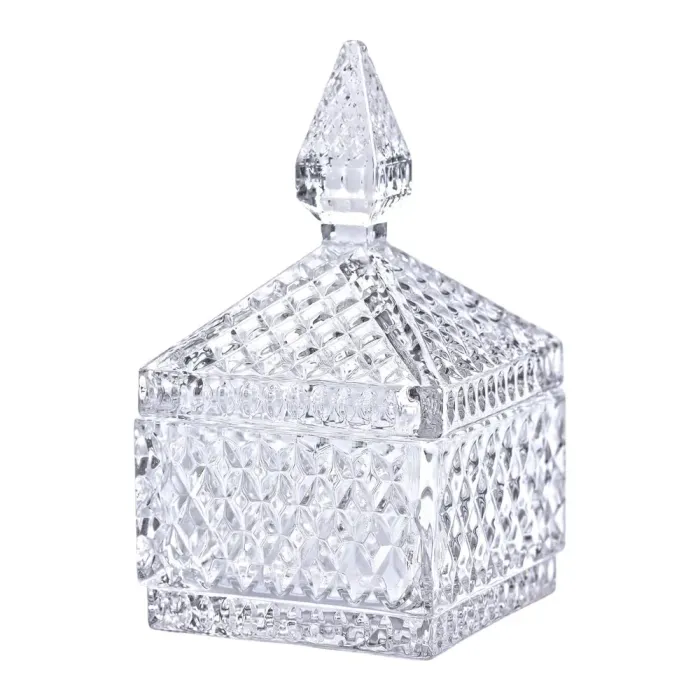 Конфета стеклянная с крышкой 8.5х8.5х15 см квадратная (HP-YH-41) - изображение 3