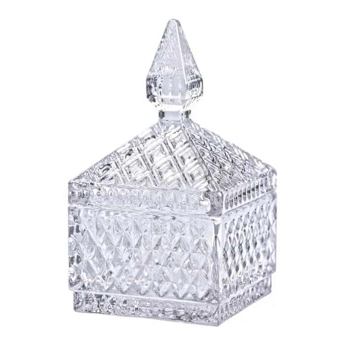 Конфета стеклянная с крышкой 8.5х8.5х15 см квадратная (HP-YH-27) - изображение 3