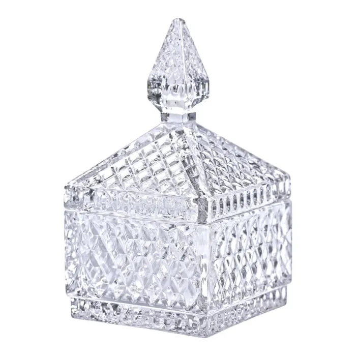 Конфета стеклянная с крышкой 8.5х8.5х15 см квадратная (HP-YH-41) - изображение 4