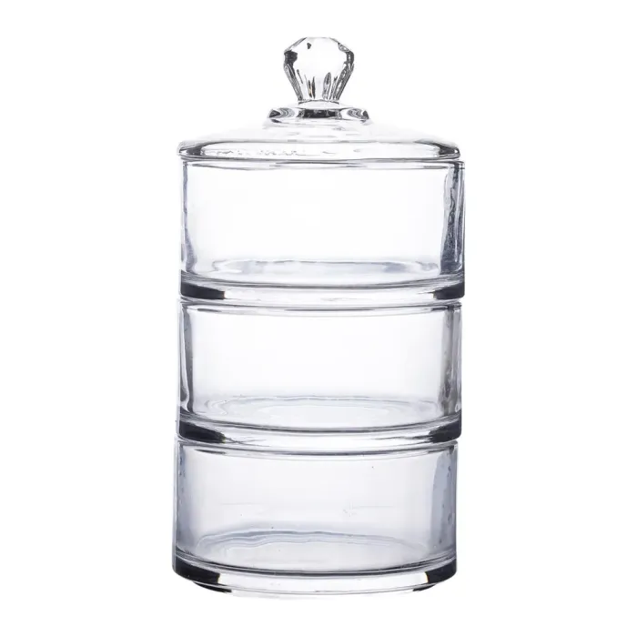 Конфета трехъярусная стеклянная 10 см с крышкой (HP-YH-22) - изображение 2