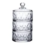 Конфета трехъярусная стеклянная с крышкой 10.5 см (HP-YH-19)