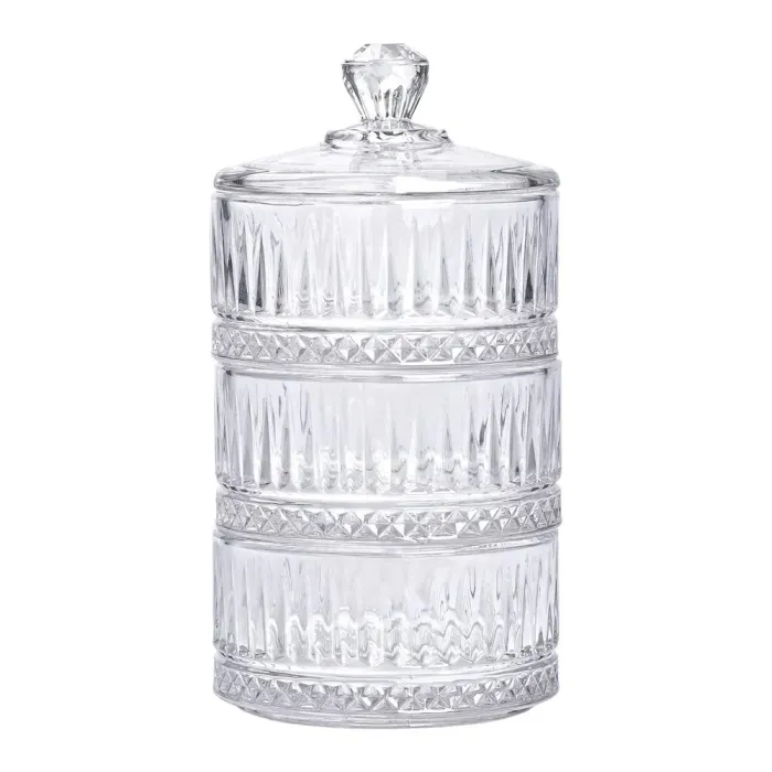 Конфета трехъярусная стеклянная с крышкой 10 см (HP-YH-16) - изображение 2