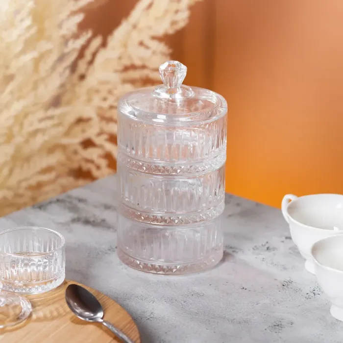 Конфета трехъярусная стеклянная с крышкой 10 см (HP-YH-16) - изображение 5