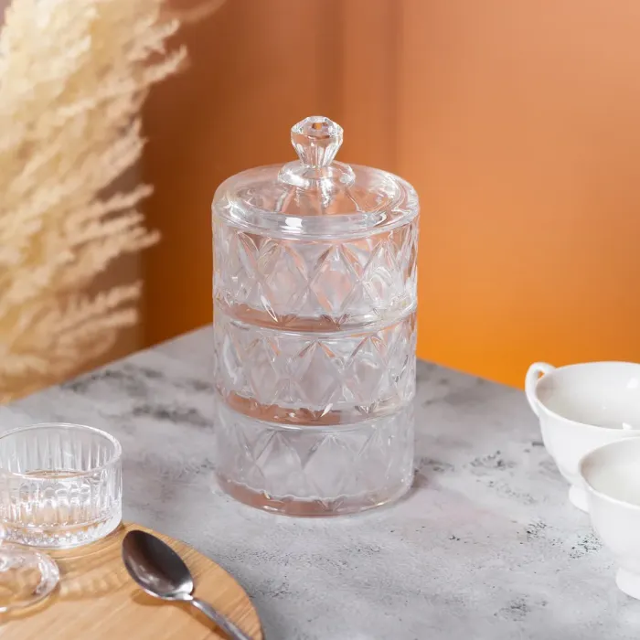 Конфета трехъярусная стеклянная с крышкой 10.5 см (HP-YH-19) - изображение 5